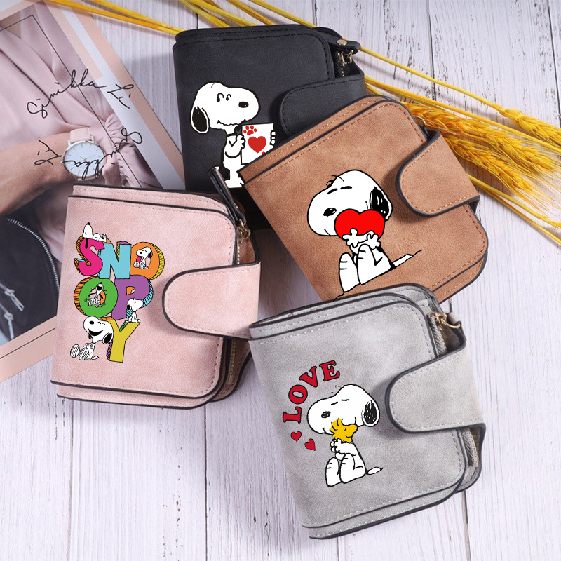 Card Top Loader - Snoopys Women Short Wallet Korean Hasp