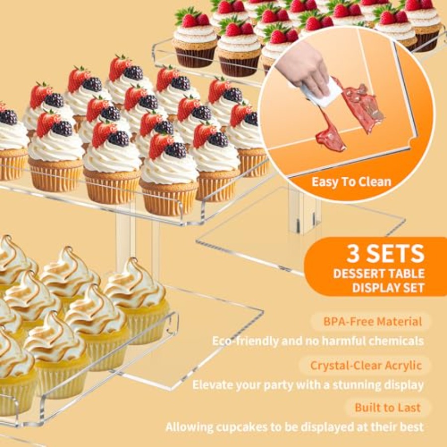 3 Tiered Serving Tray Set for  - Display Risers Set 리뷰 및 가격