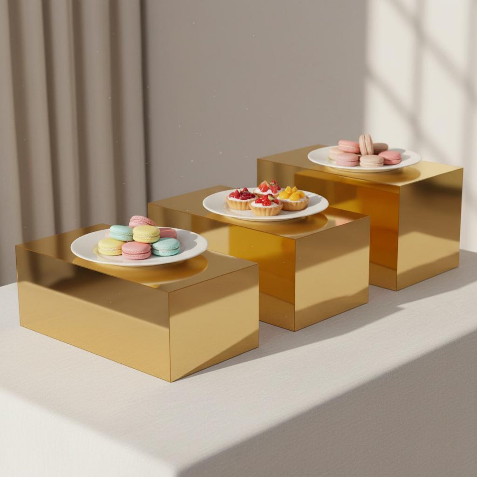 3 Pieces Gold Acrylic Display  - Display Risers Set 리뷰 및 가격