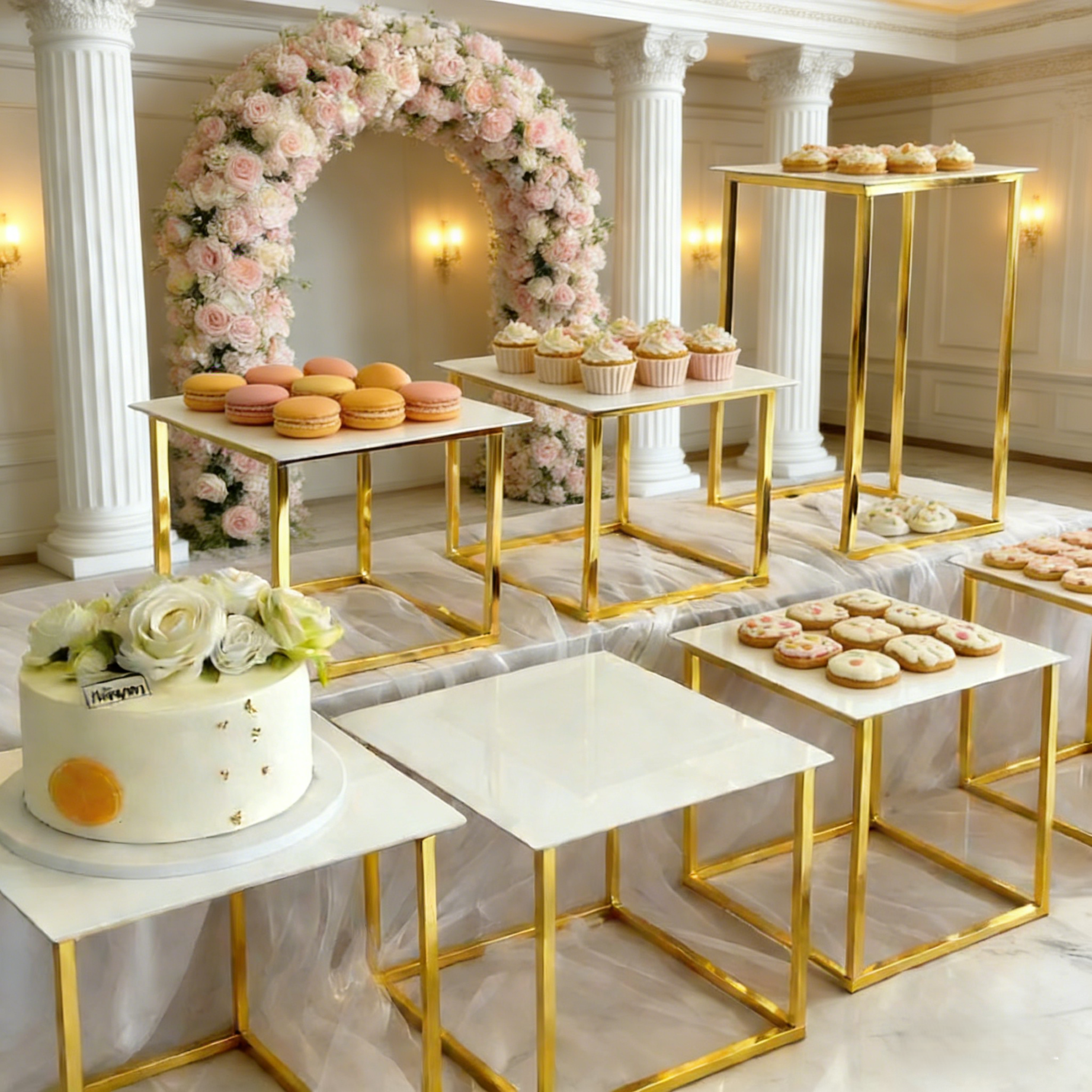 12-20 PCS Luxury Gold Frame Wh - Display Risers Set 리뷰 및 가격