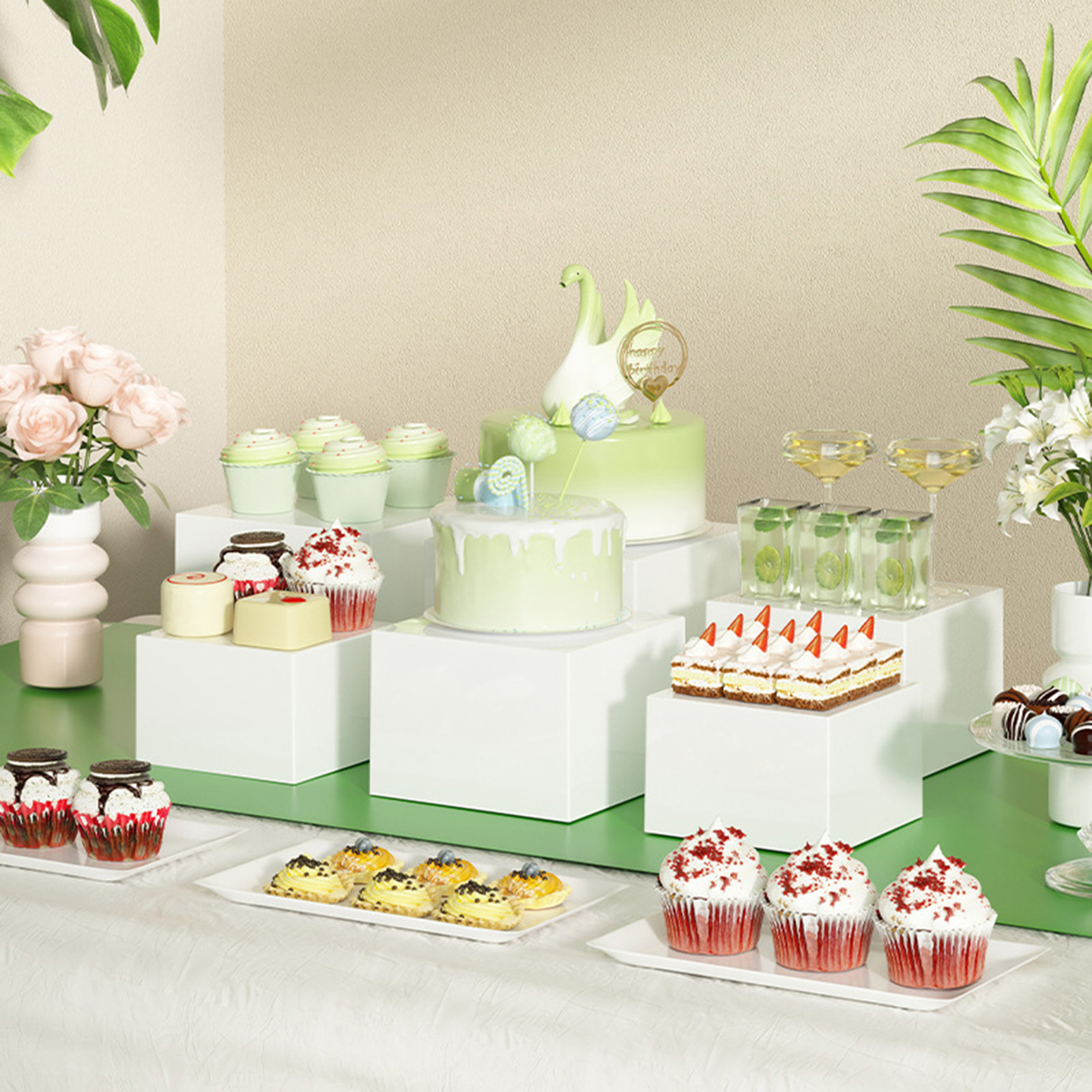 6x Acrylic Buffet Riser Desser - Display Risers Set 리뷰 및 가격