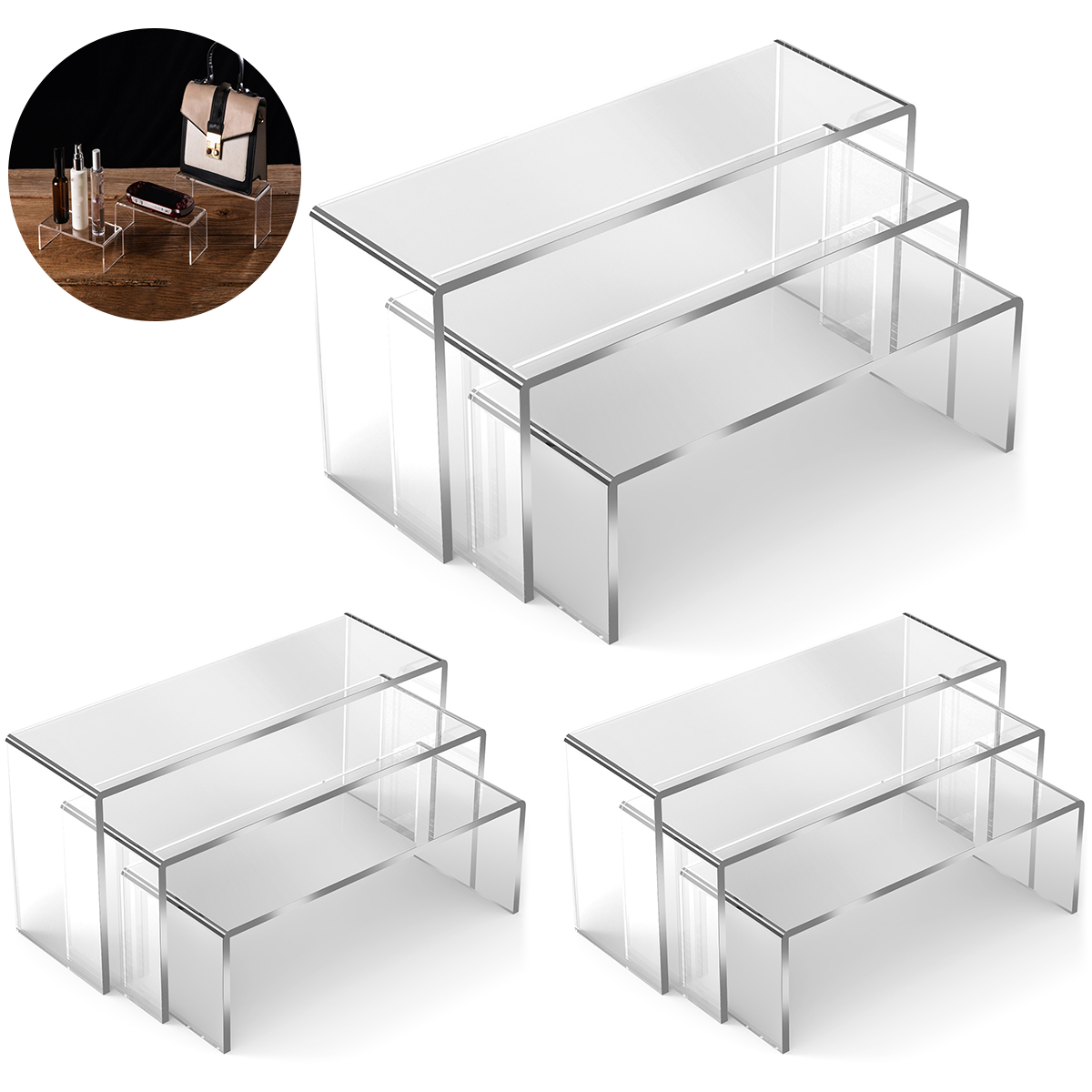 3/6/9Pcs Acrylic Display Stand - Display Risers Set 리뷰 및 가격