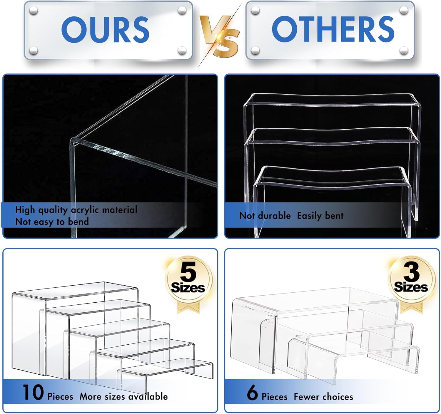 Acrylic Risers 10 Pcs 2 Set Di - Display Risers Set 리뷰 및 가격