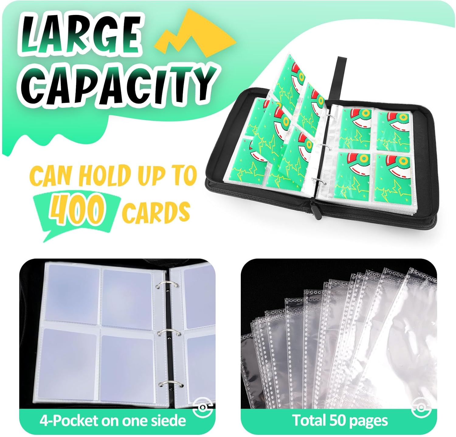 400 Pockets Card Binder with 5 - Trading Card Binder 리뷰 및 가격