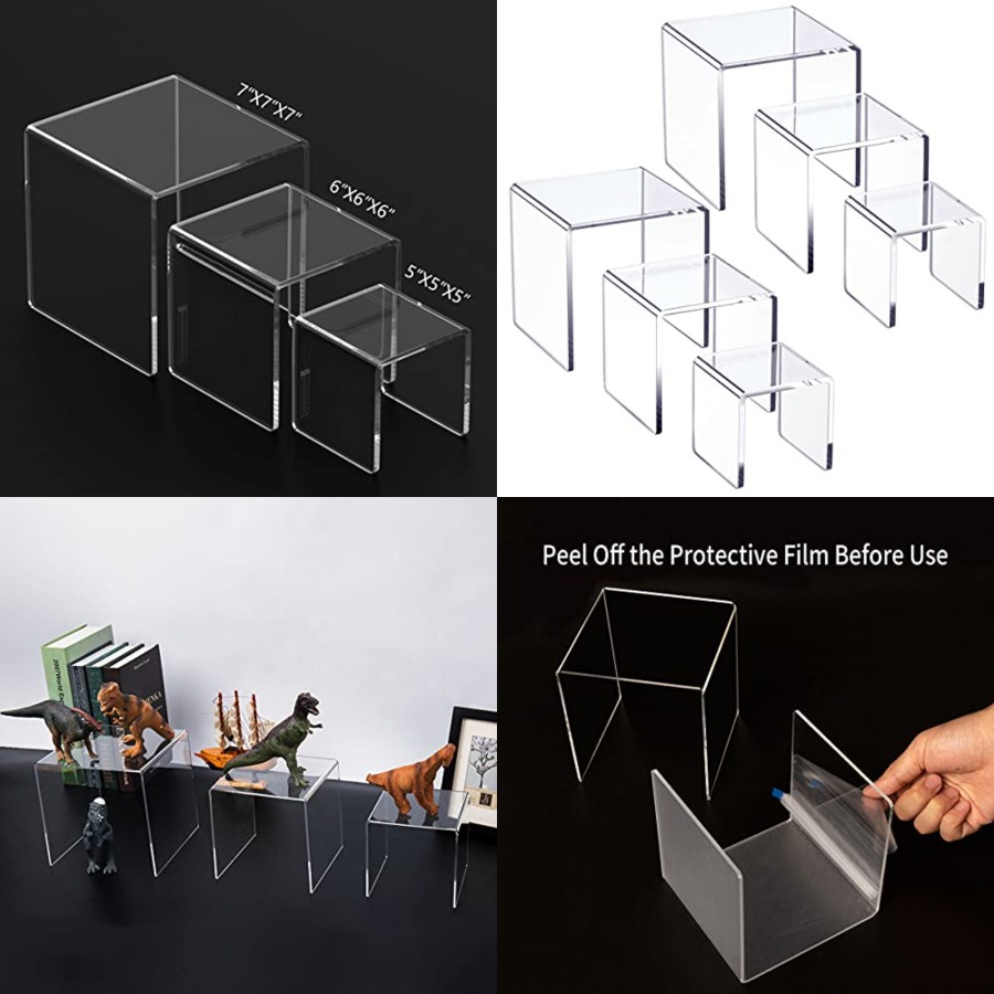 Clear Acrylic Display Risers 2 - Display Risers Set 리뷰 및 가격