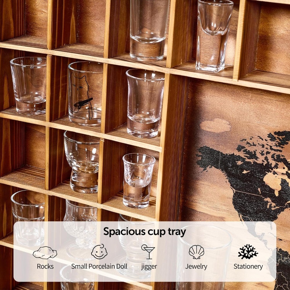 Large World Map Shot Glass Dis - Display Case Acrylic 리뷰 및 가격