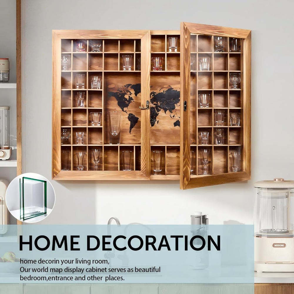 Large World Map Shot Glass Dis - Display Case Acrylic 리뷰 및 가격