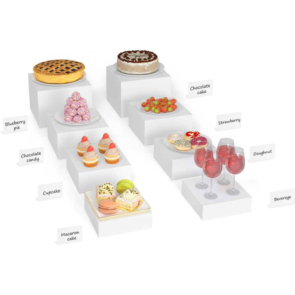 【8Pcs】 Buffet Risers,Dessert T - Display Risers Set 리뷰 및 가격