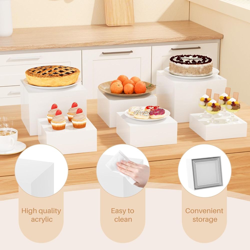 【8Pcs】 Buffet Risers,Dessert T - Display Risers Set 리뷰 및 가격